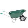 vidaXL Wheelbarrow Green Galvanized Steel and Plastic Large