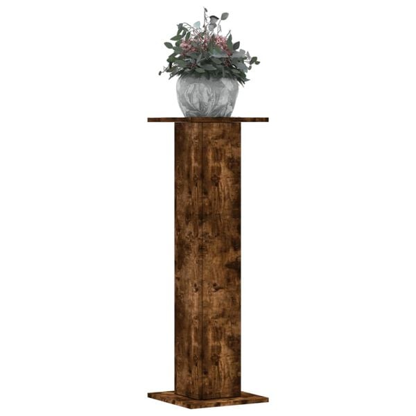 vidaXL Plant Stand Smoked Oak Engineered Wood Large Decorative Inlays