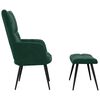 vidaXL Relaxing Chair With Stool Dark Green Velvet (100% polyester)