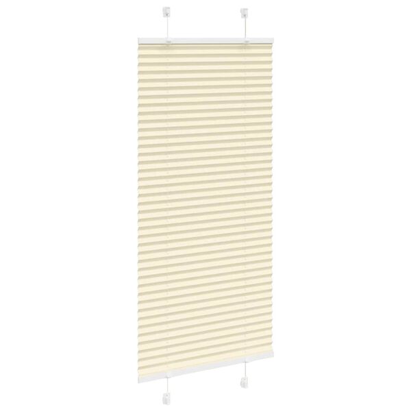 vidaXL Pleated Blind Cream 100% polyester 21.7 x 39.4 in