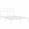 vidaXL Bed Frame White Steel Double Bed Bed Frame Rectangular