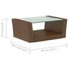 vidaXL Garden Lounge Set Brown Powder-coated steel, PE rattan, glass