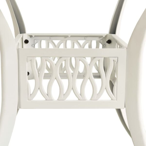 vidaXL Garden Table White Cast aluminum Medium Durable Garden Table
