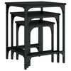 vidaXL Nesting Coffee Table Set of 3 Black Engineered wood, metal
