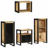 vidaXL Bathroom Furniture Set with Shelf 4 pcs Brown Solid Mango Wood