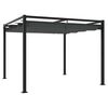 vidaXL Garden Gazebo Anthracite Steel Large Retractable Gazebo