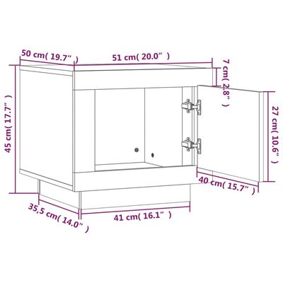 vidaXL Coffee Table High Gloss White 20.1"x19.7"x17.7" Engineered Wood