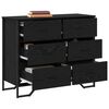 vidaXL Chest of Drawers Black oak 91 x 35.5 x 74.5 cm Engineered wood