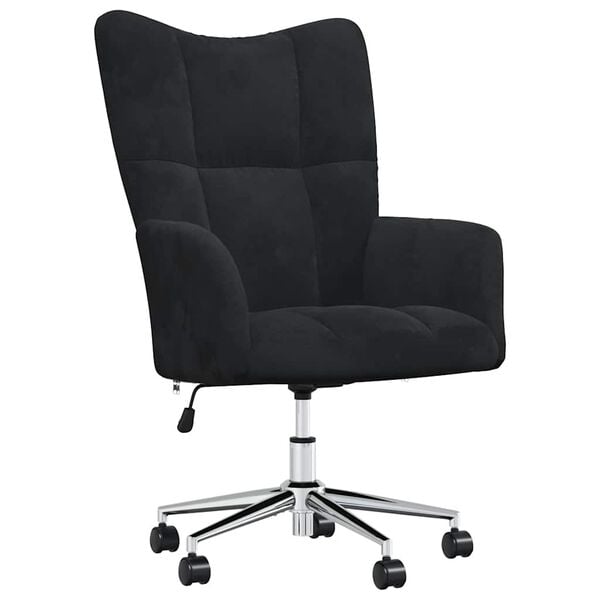 vidaXL Relaxing Chair Black Velvet, Steel Standard Relaxing Chair