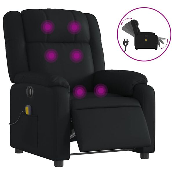 vidaXL Electric Massage Recliner Chair Black