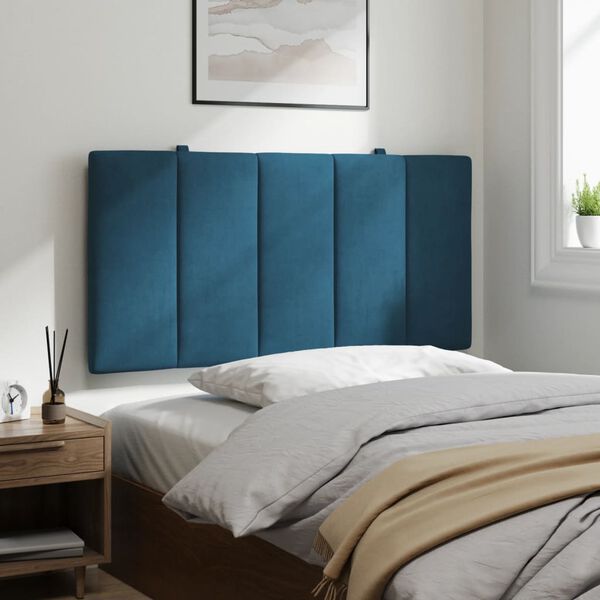vidaXL Headboard Cushion Blue Velvet, Foam 39.4 in width Wall Mounting