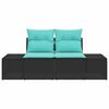 vidaXL Garden Sofa with Cushion 184 x 62 x 69 cm Poly Rattan