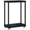 vidaXL Log Holder with Wheels Black 30.1x15.7x42.5" Solid Wood Pine