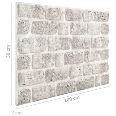 vidaXL 3D Wall Panels with Light Gray Brick Design 11 pcs EPS