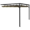 vidaXL Garden Wall Gazebo with Retractable Roof 9.8'x9.8' Taupe 0.6 oz/ft&sup2;