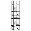 vidaXL Book Cabinet Black Solid pine wood, metal Extra Tall Book Cabinet