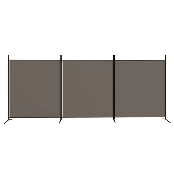 vidaXL 3-Panel Room Divider Anthracite 206.7"x70.9" Fabric