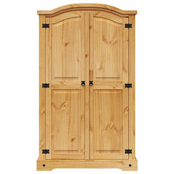 vidaXL Wardrobe Brown Solid Pinewood Large Wardrobe Rectangular