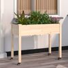 vidaXL Planter Natural wood Solid fir wood, non-woven fabric, iron Medium