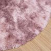 vidaXL Shaggy Rug Dusty Pink 100% Polyester 63 in Round Foldable
