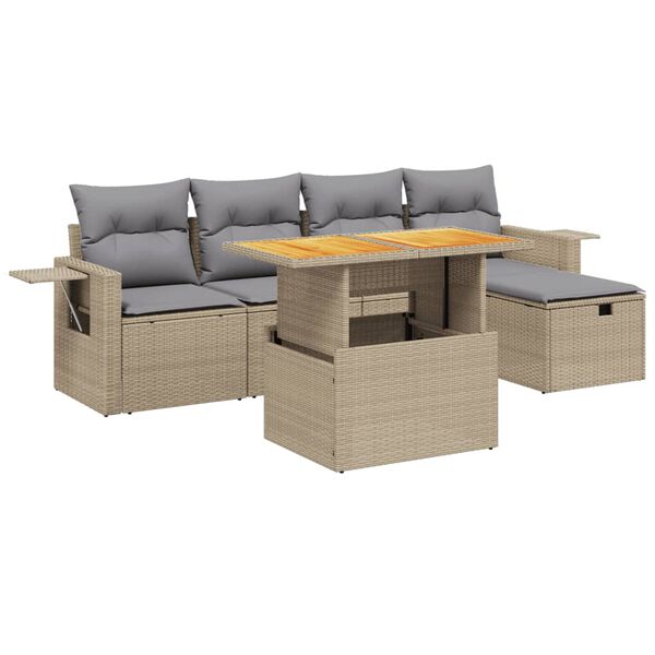 vidaXL Garden Sofa Set Beige