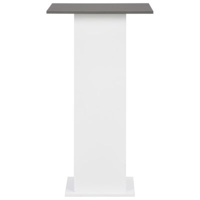 vidaXL Bar Table White and Anthracite Gray 23.62"x23.62"x43.31"