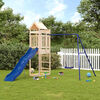 vidaXL Outdoor Playset Blue, Natural Solid pine wood, Polypropylene, Metal