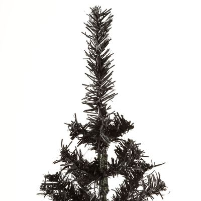 vidaXL Slim Christmas Tree Black 5 ft