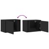 vidaXL Wall-mounted Bedside Cabinet Set of 2 Black Engineered wood