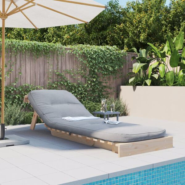 vidaXL Futon Sofa Bed Grey Solid pine wood, Polyester fabric, Foam