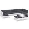 vidaXL Garden Lounge Set White, Anthracite