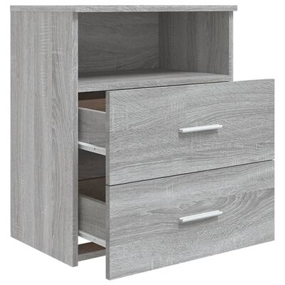 vidaXL Bed Cabinets 2 pcs Gray Sonoma 19.7"x12.6"x23.6"