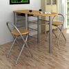 vidaXL Dining Table And Chair Light Brown MDF Small Foldable