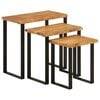 vidaXL Nesting Table Natural wood and black