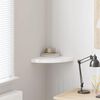 vidaXL Corner Shelf High gloss white Honeycomb MDF, metal 13.8x13.8x1.5 in