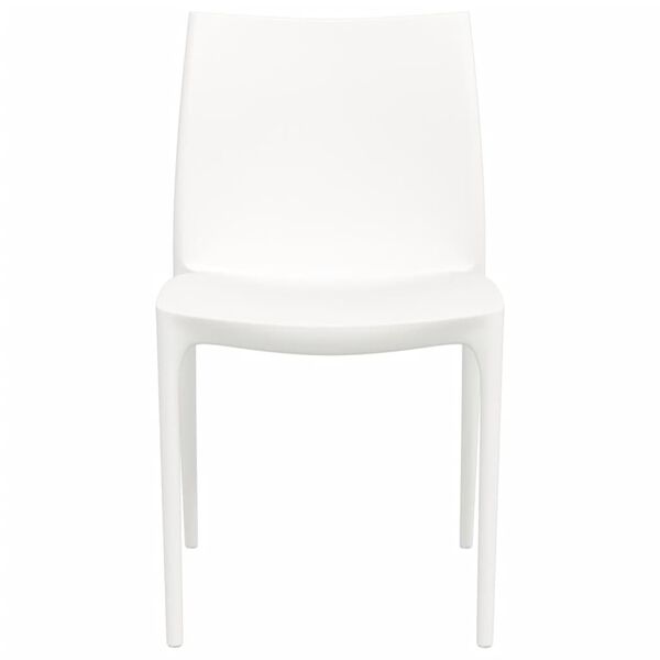 vidaXL Garden Chair Set of 2 White Polypropylene Medium Stackable