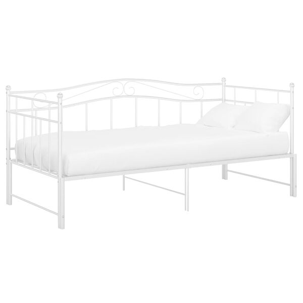 vidaXL Sofa Bed Frame White Powder-coated metal Standard