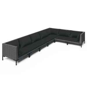 vidaXL Garden Lounge Set Dark Grey, Black