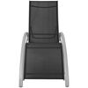 vidaXL Sun Lounger Black and Silvery Grey Textilene, Aluminum