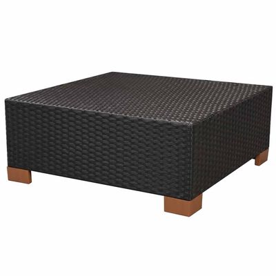 vidaXL 8 Piece Patio Lounge Set with Cushions Poly Rattan Black