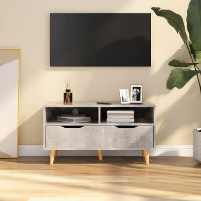 vidaXL TV Cabinet Concrete Gray 35.4"x15.7"x19.1" Engineered Wood