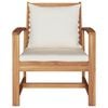 vidaXL Chair 2 pcs Brown and Cream 110 x 65 x 76.5 cm Solid Teak Wood