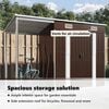 vidaXL Garden Shed Brown Galvanized Steel, Plastic Large Garden Shed