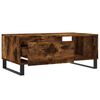 vidaXL Coffee Table Smoked Oak Engineered Wood, Metal 35.4x19.7x14.4 in