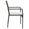 vidaXL Garden Chair Set of 2 Black Poly Rattan, Powder-Coated Steel