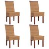vidaXL Dining Chairs 4 pcs Brown Natural Rattan