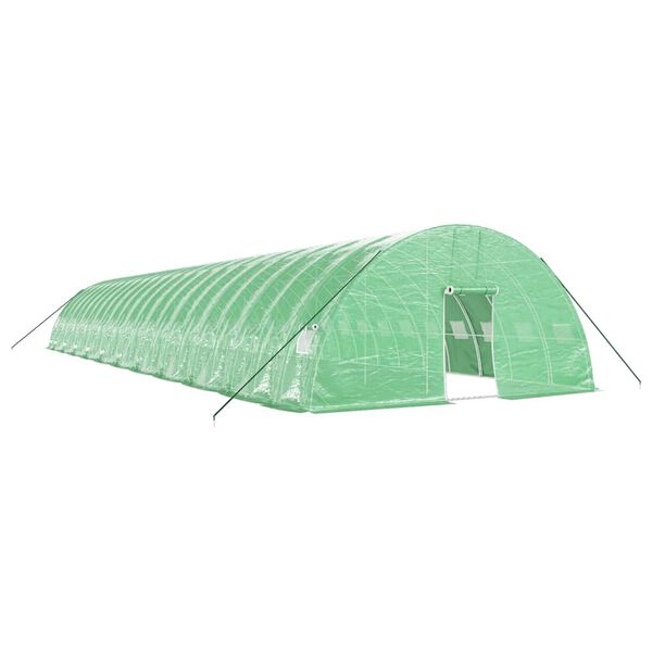 vidaXL Greenhouse Green Polyethylene (PE), Galvanized Steel Large