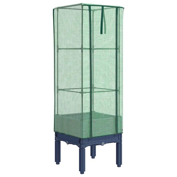 vidaXL Raised Bed Blue grey Polypropylene, Iron, Polyethylene Small