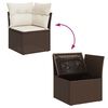 vidaXL Garden Sofa Set Brown PE Rattan, Powder-Coated Steel, Polyester