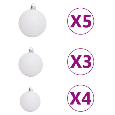 vidaXL Christmas Garland with LEDs&Ball Set Green 32.8' PVC